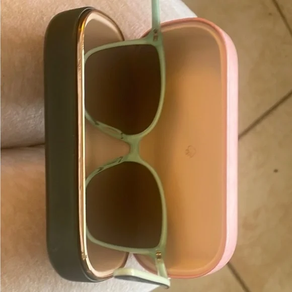 Kate Spade Black Oversized Sunglasses with *Tiffany Blue* trim - Picture 5 of 5